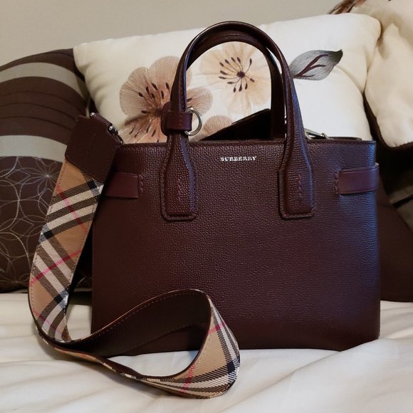 leather burberry tote